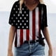 thumbnail image 2 of Blusa de manga corta con cuello en V para mujer, informal, sexy, a la moda, de verano Pompotops hkajfhjk470201, 2 of 5
