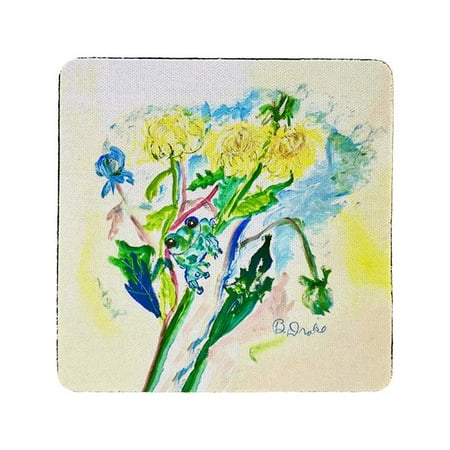 

Betsy Drake CT1386 Frog & Flowers Coaster - Set of 4