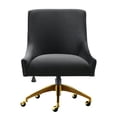 thumbnail image 3 of Pemberly Row 22.6" Transitional Velvet Office Swivel Chair in Black, 3 of 7