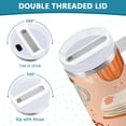 thumbnail image 3 of Yayeee 40oz Stainless Steel Tumbler with Straw and Handle Double-Wall Insulated Travel Water Bottle, Pink Fall Coffee, 3 of 8