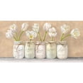 thumbnail image 3 of Jenny, Thomlinson 14x9 Black Modern Framed Museum Art Print Titled - White Tulips in Mason Jars, 3 of 5