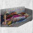 thumbnail image 6 of Abstract Soft Flannel Fleece Throw Blanket, Multicolored Expressionist Work of Art Vibrant Rainbow Design Tainted Pattern, Cozy Plush for Indoor and Outdoor Use, 60" x 80", Multicolor, by Ambesonne, 6 of 6