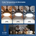 thumbnail image 2 of Ventilador de techo Kviflon 132 cm con luces y mando a distancia, color marrón, 2 of 9