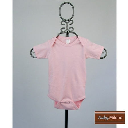 Baby Milano Short Sleeve Infant Bodysuit in Light Pink