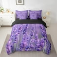 thumbnail image 2 of Lavender Bed in a Bag King Size Comforter Set 7 Pieces,Purple Flower Bedding Sets Nature Plants Floral Sheet Set With Comforter,Botanical Bed Set, 2 of 5