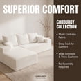 thumbnail image 5 of 106” Cloud Sectional Couch, Compressed Modular Sectional Sofa with Deep Seat, 3-Seat Corduroy Boneless Couche, L-Shaped Sectional Couches for Living Room, Left Facing Chaise, Beige, 5 of 8