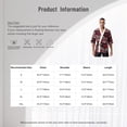 thumbnail image 5 of Zaldita Men's Floral Printed Chef Jacket Japanese Sushi Chef Coat Kitchen Restaurant Cooking Uniform Workwear Red Beige L, 5 of 5