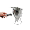 thumbnail image 2 of Home Baking Essential: Stainless Steel Conical Funnel Tool Set with Stand - Manual Operation for Chocolate Sauce, Eggs & Cookies - Rustproof, Compact Design - Large 17mm Hole for Creative, 2 of 6