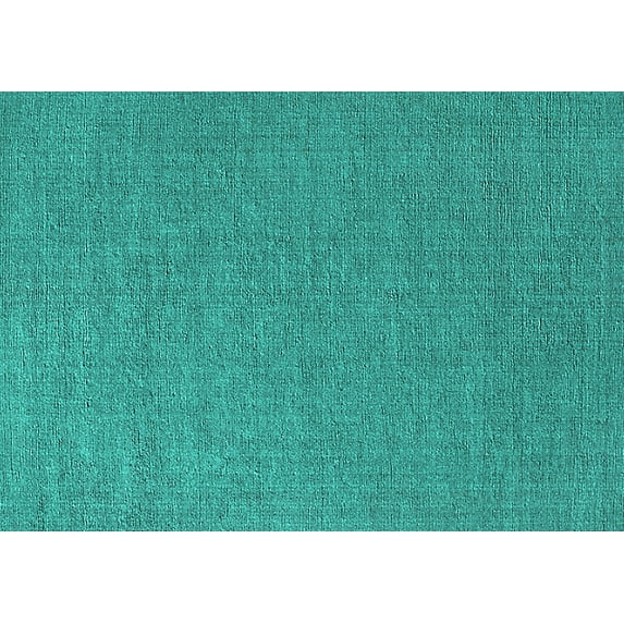 Ahgly Company Machine Washable Indoor Rectangle Solid Turquoise Blue Modern Area Rugs, 4' x 6'