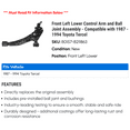 thumbnail image 2 of Front Left Lower Control Arm and Ball Joint Assembly - Compatible with 1987 - 1994 Toyota Tercel - Dorman, 2 of 2