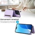 thumbnail image 2 of Allytechgroup Case for iPhone 16 Pro Max with Credit Card Slot, Built-in Shoulder Strap Stand PU Leather Wallet RFID Blocking Phone Case Shockproof Protective for iPhone 16 Pro Max, Lightpurple, 2 of 8