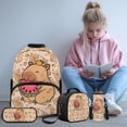 thumbnail image 2 of KUIFORTI Watermelon Capybara 4PCS Kids Backpack and Lunch Box Set with Pencil Case Water Bottle Sleeve Lightweight Girls Boys School Bag for Elementary Middle School Back to School Essentials Gifts, 2 of 7