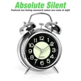 thumbnail image 2 of AYRELY® Reloj despertador súper ruidoso para adultos que duermen mucho, doble campana retro de 4 pulgadas, silencioso, de cuarzo, sin tictac, con retroiluminación, esfera luminosa, despertadores para, 2 of 5