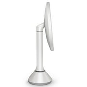 simplehuman 8 Round Sensor Makeup Mirror with Touch-Control Dual Light Settings, 5x Magnification, Rechargeable and Cordless, White Stainless Steel