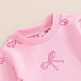 thumbnail image 5 of Toddler Baby Girl Clothes Cute Bow Print Long Sleeve Sweatshirt Pants 2Pcs Set Kids Girls Fall Outfit for 1 to 4 Years, 5 of 6