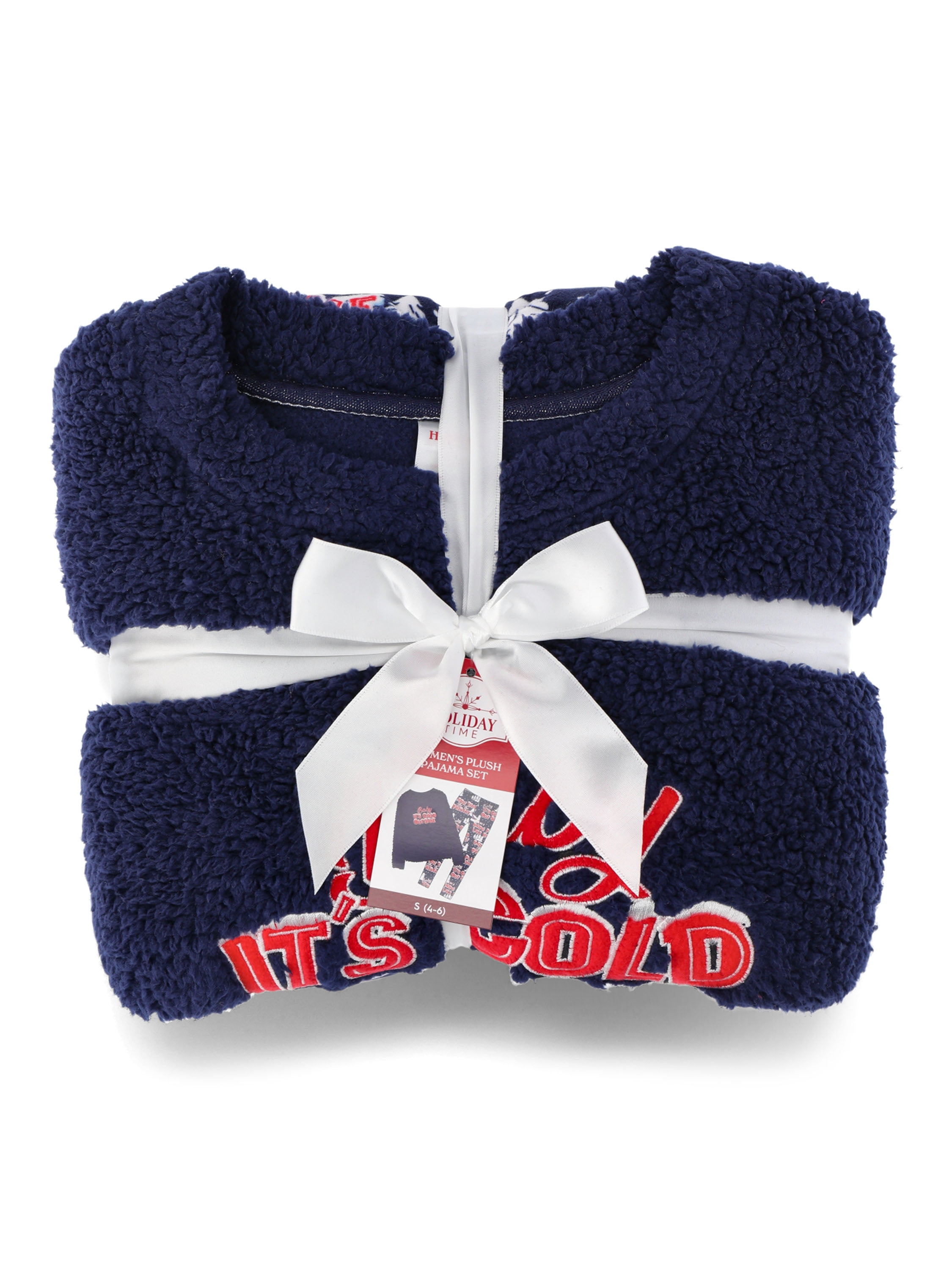 Holiday Time Women's Snowman Holiday Plush Pajama Set, 2-Piece, Sizes S to 3X