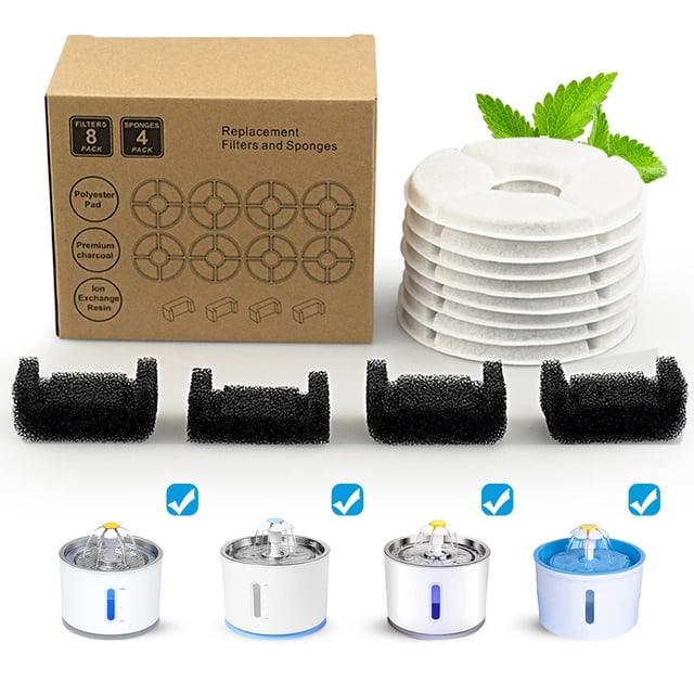 Dispensador automático para mascotas con filtro de fuente de agua para gatos OYES, 2,4 L
