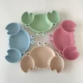 thumbnail image 2 of Plato de comedor de silicona con ventosa segura para bebé, platos sólidos de cangrejo bonito para niños, vajilla de entrenamiento con succión, cuencos de alimentación para niños, 2 of 6