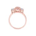 thumbnail image 2 of Morganite Cubic Zirconia Three Stone Engagement Ring, 2 of 5