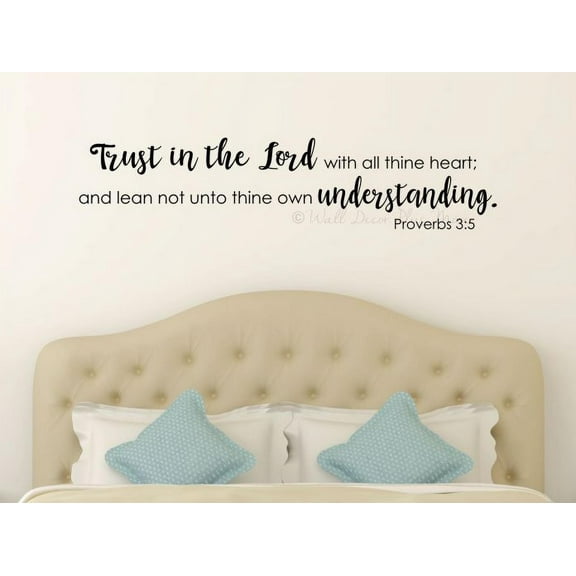 Religious Inspirational Wall Decals Trust In The Lord Art Decor Stickers 41x10-Inch Black
