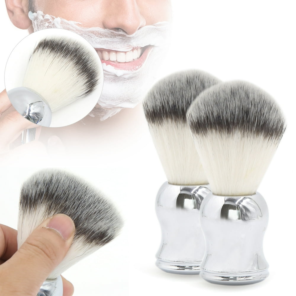 2pcs Luxury Chrome Handle Soft Pure Badger Hair Shaving Brush for Men
