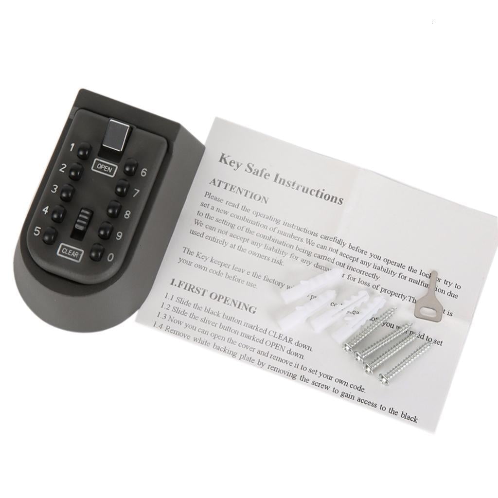 Key Box Wall Mounted 10 Digit Combination Key Safe Lock Storage Case Conatiner