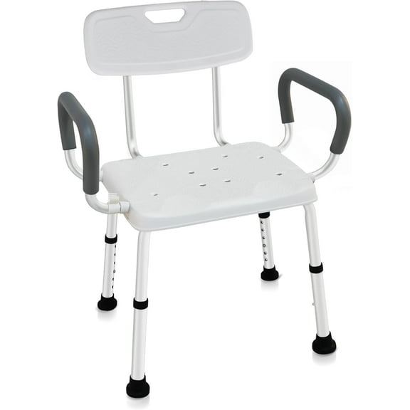 Shower Chair for Inside Shower, Adjustable Shower Stool for Elderly and Disabled. Waterproof and Non-Slip Shower Bench with Padded Arms