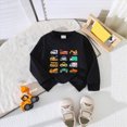 thumbnail image 2 of 18-24 Months Toddler Baby Boys Crewneck Sweatshirt Long Sleeved Car Print Casual Tops Fall Winter Clothes for 18 24 Months 2t 3t 4t 5t Toddler Kids, 2 of 9
