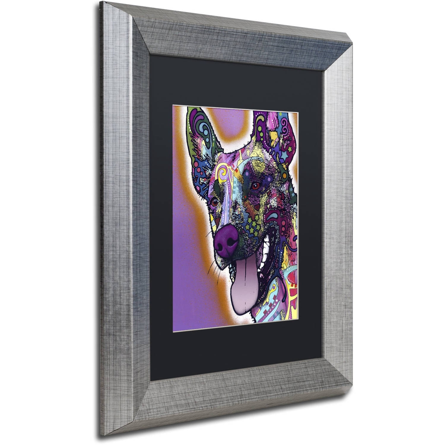 Trademark Fine Art "Malinois" Canvas Art by Dean Russo, Black Matte, Silver Frame