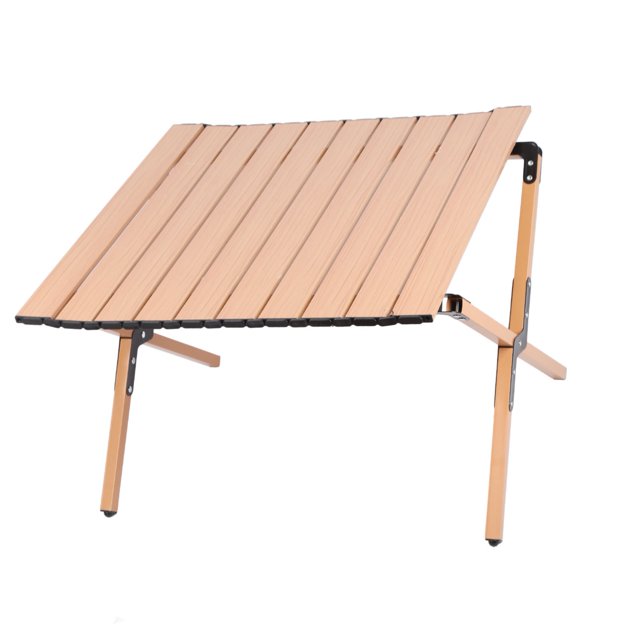 Table Pliante, Table de Pique-Nique Pliante Multifonctionnelle Légère Durable Couleur Bois avec Sac de Rangement pour Extérieur