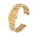 thumbnail image 3 of Quick Release Stainless Steel Watch Band - Double Lock Buckle Strap Gold For Men And Women, 3 of 8