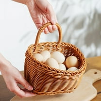 HongMinWen Woven Hanging Basket: Small Hanging Wicker Basket,Fruit, Kitchen,Organizing,Kitchen Wall Bread Onion Garlic Fruit Vegetable and Storage