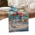 thumbnail image 3 of Christmas Table Runner Snowman Beach Flamingo Table Runners Palm Trees Smas Balls Cotton Linen Dresser Scarf Kitchen Dining Table Decor for Christmas Holiday Party Decor 13x36 Inch, 3 of 9