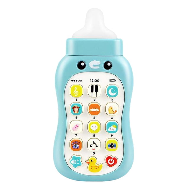 Kid Music Phone Toys Girl Toddler Light Up Mobile Educational Toy Baby Blue SM SunniMix juguete del teléfono celular del bebé de los niños