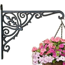 Cast Iron Hanging Hook Bracket Wall Hanger 12" Deep Outdoor Indoor Durable Wall Hanging Bracket Hooks for Pots Basket Bird Feeder Wind Chime Lanterms Hanger Hardware Bracket