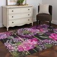 thumbnail image 4 of Spring Floral Area Rug 3x5 Washable Rug Non Slip Pink Purple Lily Dandelion Leaves Botanical Large Area Rug Indoor Floor Carpet for Entryway Bedroom Kitchen Living Room Home Office Dining Room, 4 of 8