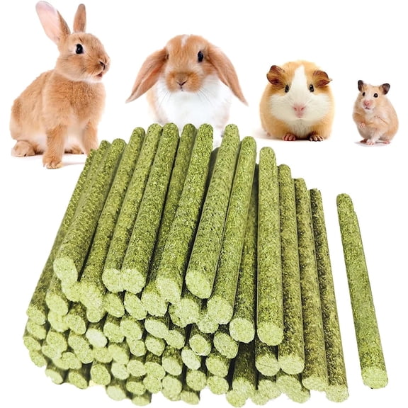 Grembeb Rabbit Toys, 400g 14.1oz Timothy Hay for Guinea Pig Stick Bunny Chew Toys for Teeth Grinding Hamster Treat Rabbit Molar Food Snack Chinchilla Squirrel Gerbil Hedgehog