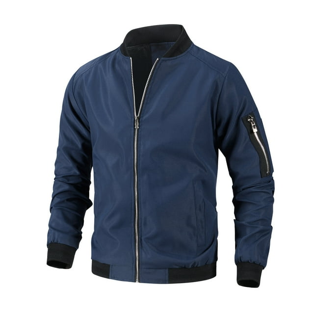 SHTXOZHI Vestes Coupe-Vent pour Hommes à Fermeture Éclair Complète Manteaux Légers de Randonnée en Plein Air Veste Décontractée