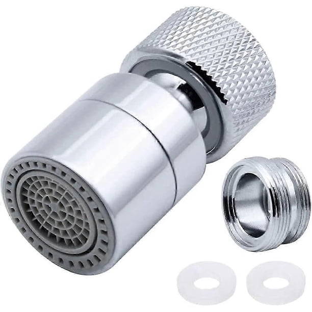 Aireador de grifo giratorio 360° de latón, 2 modos, filtro de grifo de cocina ajustable, burbujeador con adaptador de boquilla - para grifos con boquilla de rosca externa M22 o