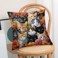 thumbnail image 6 of TanSiDing 3pcs Cartoon Cats Printed Pillow Cover Embroidered Style Decorative Cushion Case Soft Linen Fabric for Sofa Living Room Bedroom Decor 45*45cm, 6 of 6