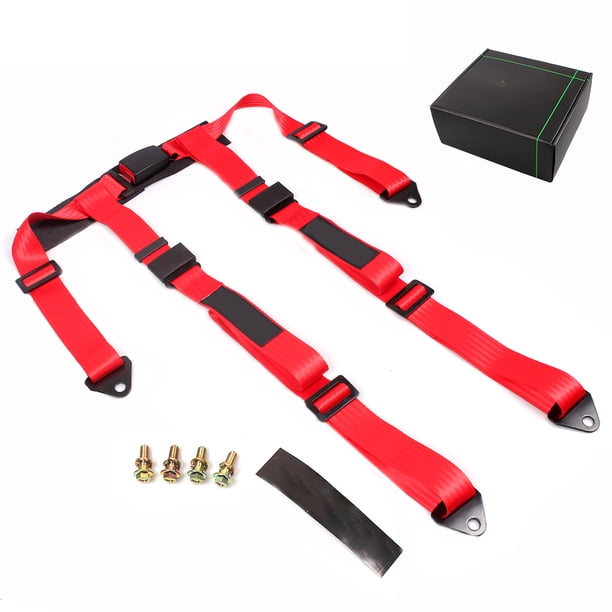 Hebilla De Arnés De Seguridad De Carreras De 4 Puntos Con Correa De 2 Pulgadas Material De Poliéster Duradero Cinturón De Seguridad De Kart De Coche De Carreras Ajustable De Liberación Rápida Yuarrent VI009162-01