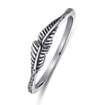 thumbnail image 2 of Feather Simple Ring 925 Sterling Silver Ring for Women Stacking Ring Vintage Statement Ring Size 5-9, 2 of 5
