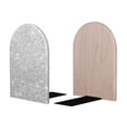 thumbnail image 2 of Lsque Silver Glitter Printed Wood Bookends,Non-Skid Bookend for Shelves,Heavy Duty Support Bookends,Non-Slip Foam Pads for Office, Home, and Library,1 Pair, 2 of 8
