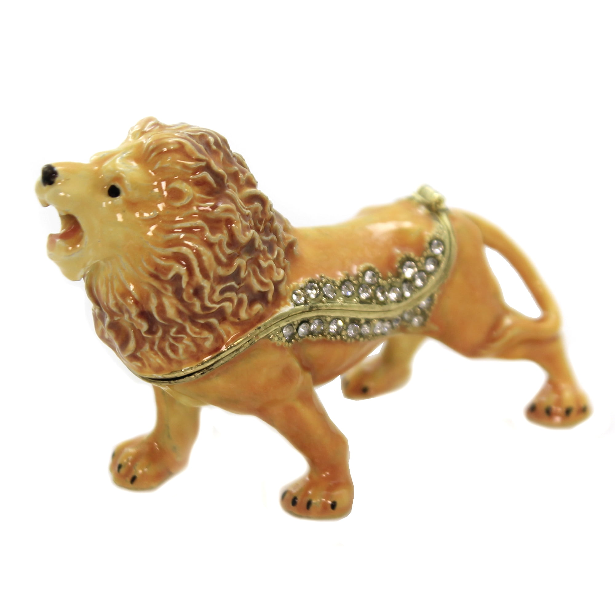 Hinged Trinket Box Lion Hinged Trinket Box Crystals Enamel 3770