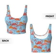 thumbnail image 3 of Sikiie Flamingo Print Strappy Sports Bra for Women Padded Push Up Sports Bra Athletic Running Sports Bra Workout Bra Yoga Bra, 3 of 5