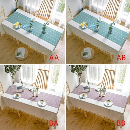 

Lattice Decorative Cotton And Linen Tablecloth Waterproof Oil-proof Rectangular