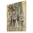 thumbnail image 2 of Designart 'The Lake With Winter Snowy Forest' Lake House Print on Natural Pine Wood, 2 of 5