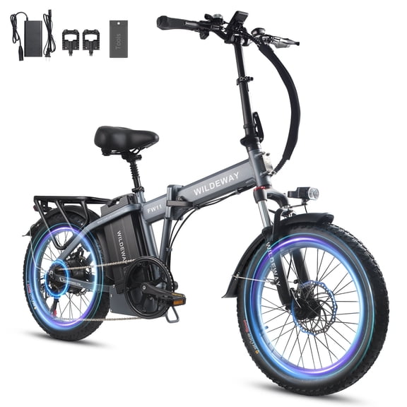 Folding Electric Bike for Adults 20'' ,750w UL2849 48v 32ah Removable Battery 7 Speeds 3.0 Fat Tire Ebike up to 28MPH Off-Road Mountain bike with Full Suspension Beach Snow Bicycle