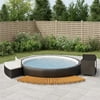 Tomshoo Spa Surround Black Poly Rattan and Solid Wood Acacia