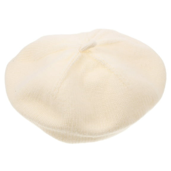 SOPOTUTU French Style Beige Knitted Beret Hat for Women, Winter Headwear, 1 Set